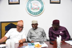 L-R: Special Adviser to the Governor on Media, Mr. Kayode Akinmade, Chief Economic Adviser and Commissioner for Finance, Mr. Dapo Okubadejo, Commissioner for Budget and Planning and  Mr. Olaolu Olabimtan, during the year 2024 budget breakdown and media parley in Abeokuta.
